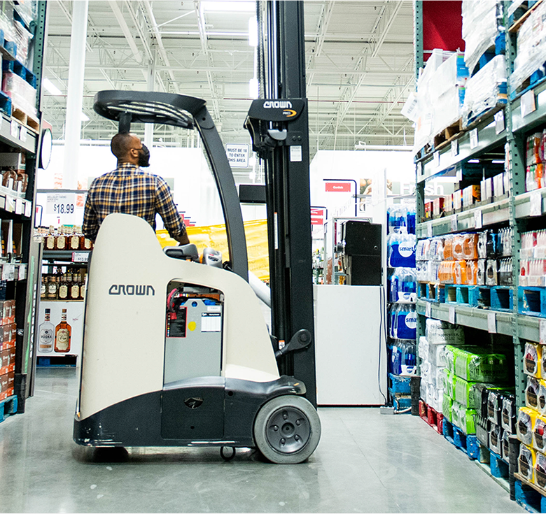 Image: Man on forklift in warehouse